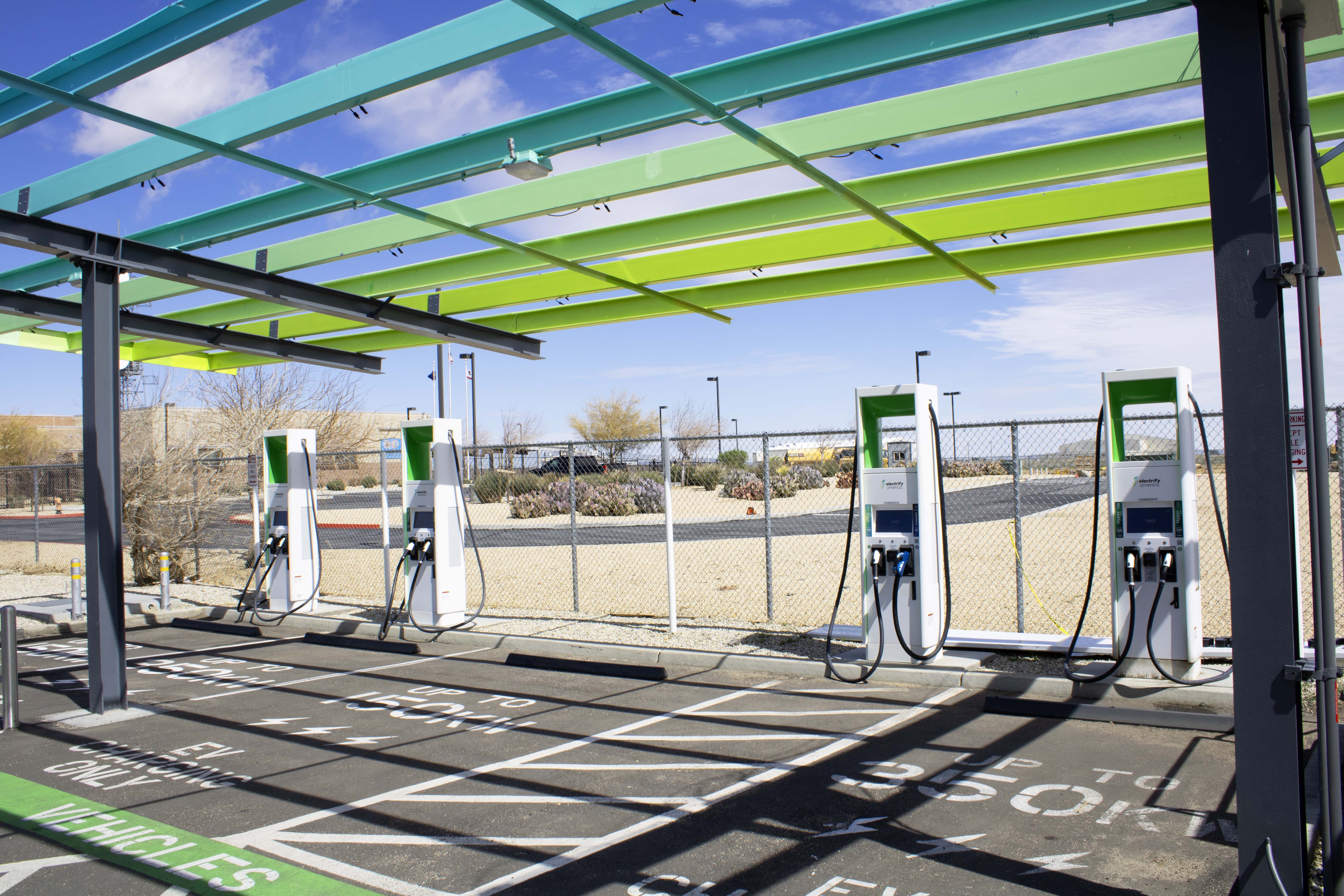 Mojave desert EV charging station