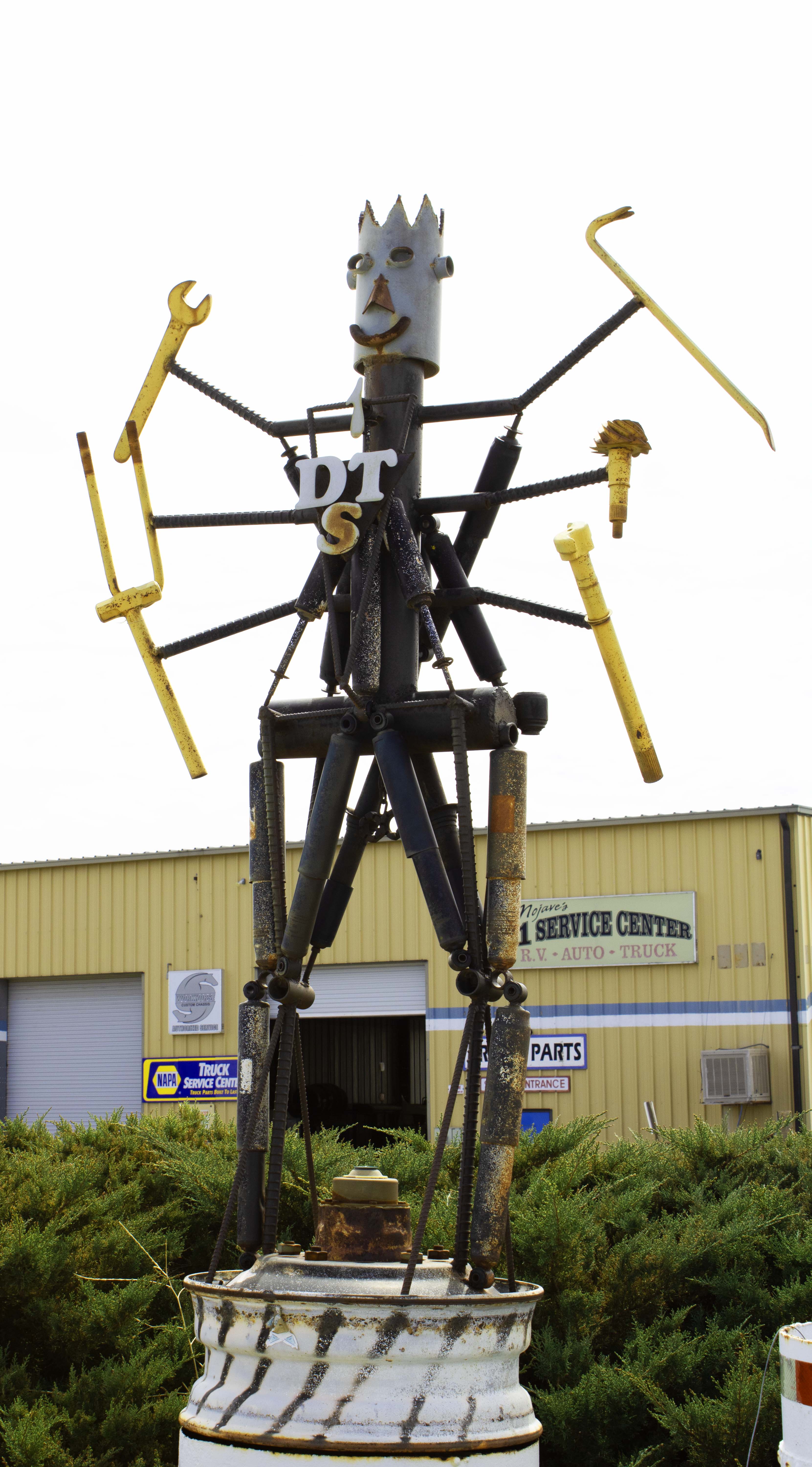 Mojave sculpture mechanic garage