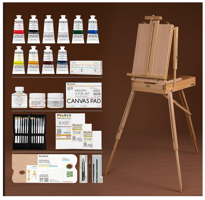 art set with easel
