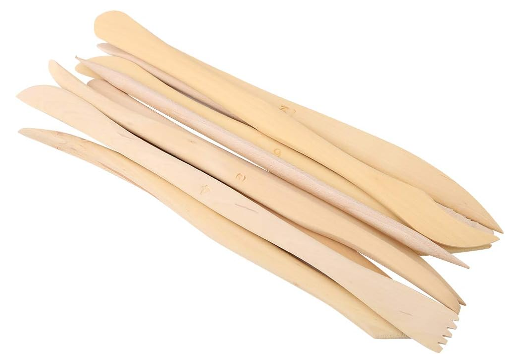wooden clay carving tools