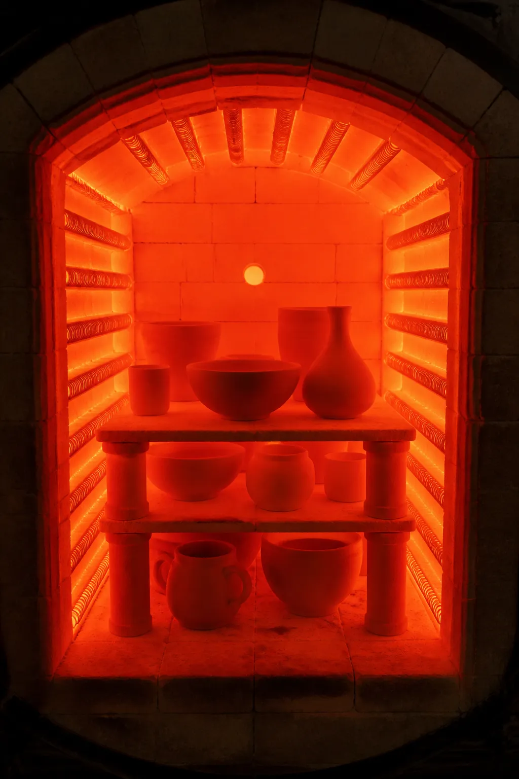 view of a kiln interior - red hot
